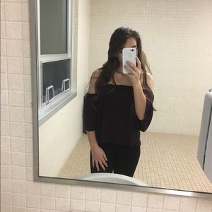 Plum Off The Shoulder Shirt